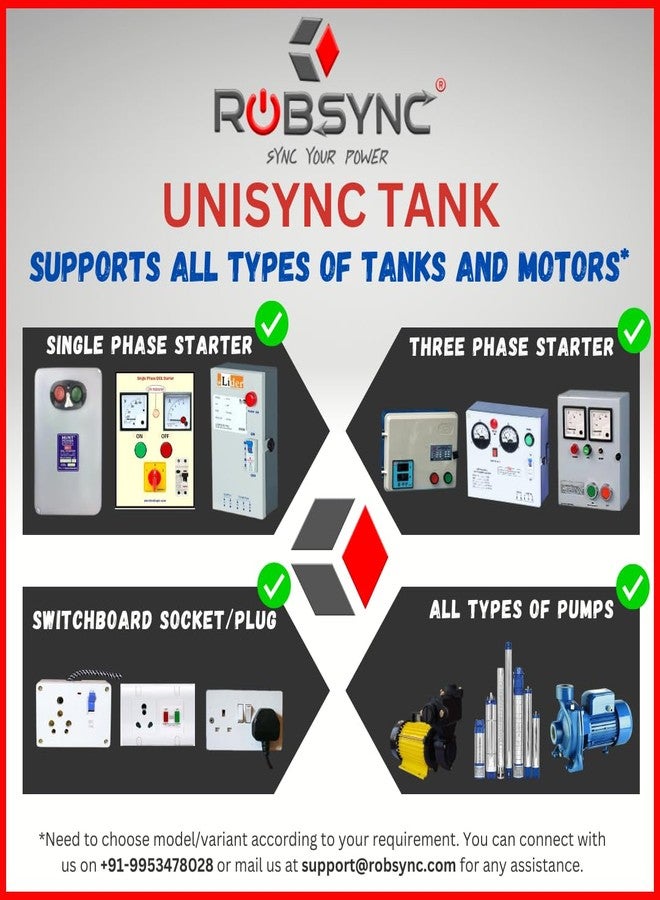 Robsync WIRED Automatic Water Tank Level Controller, (Wifi/Mobile App Based Operate from anywhere,anytime) For Upto 1.5 HP Motor/Single Phase - Image 5
